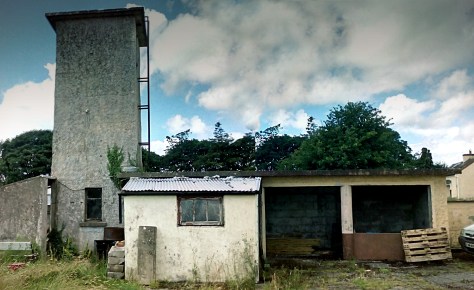 The water-tower and shelter at Carrowcrory National School, Corrowcrory townland, Co. Sligo (dated c.1955)