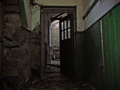 The wainscotting along the hallway at Leitir National School