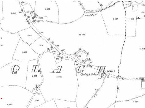 Coolagh National School - 1st Edition 25 inch Map