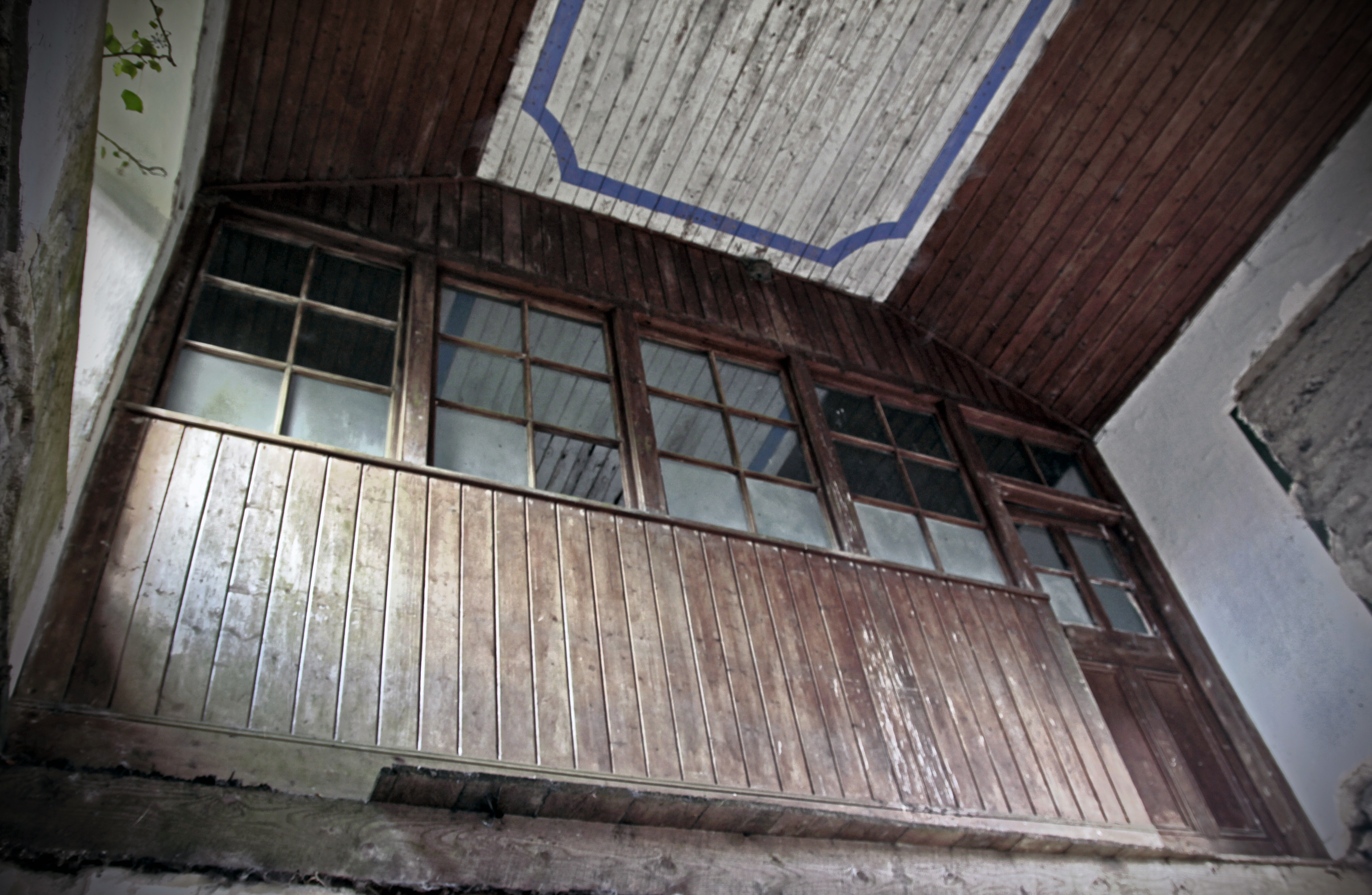 Tryhill National School - the brightly painted ceiling over the former stairwell